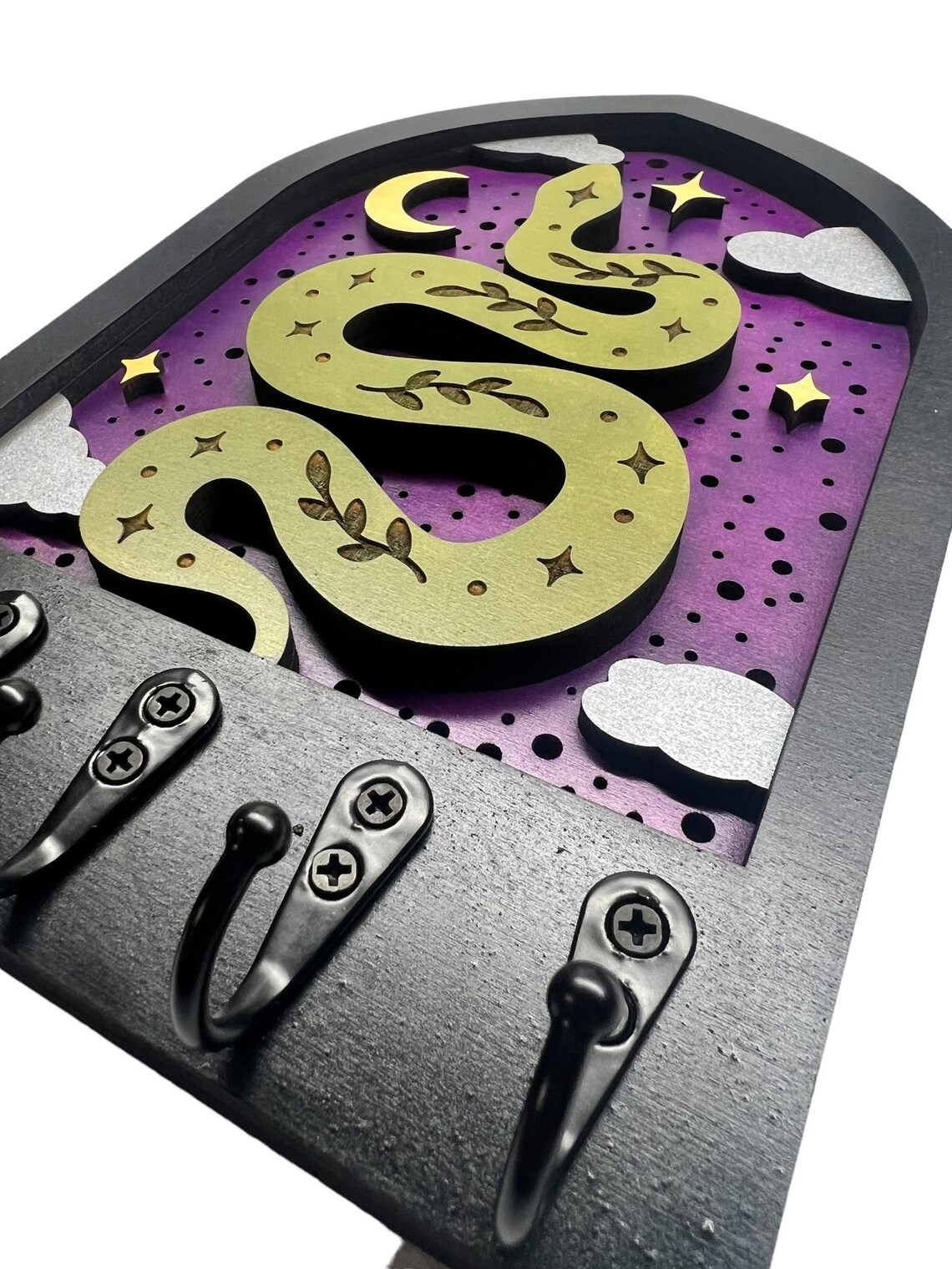 Key Rack In Snake Shape Celestial Snake Keyholder, Keychain Holder for Wall, Enchanting Decor ...
