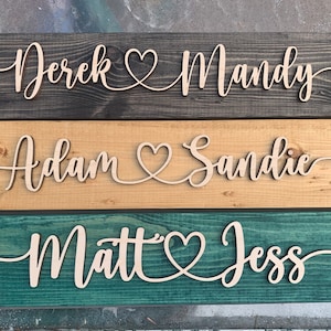 Couples Name Sign, Personalized Wedding Gift, 3D Name Sign, Personalized Sign, Personalized Farm House Decor