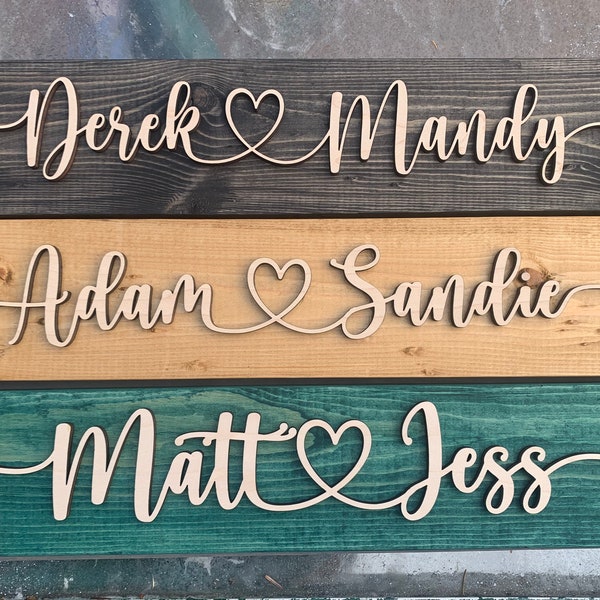 Couples Name Sign, Personalized Wedding Gift, 3D Name Sign, Personalized Sign, Personalized Farm House Decor