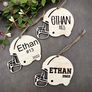 Football Ornament Personalized, Custom Football Ornament, Ornament for Football Player, Football Ornament with Year and Numbers