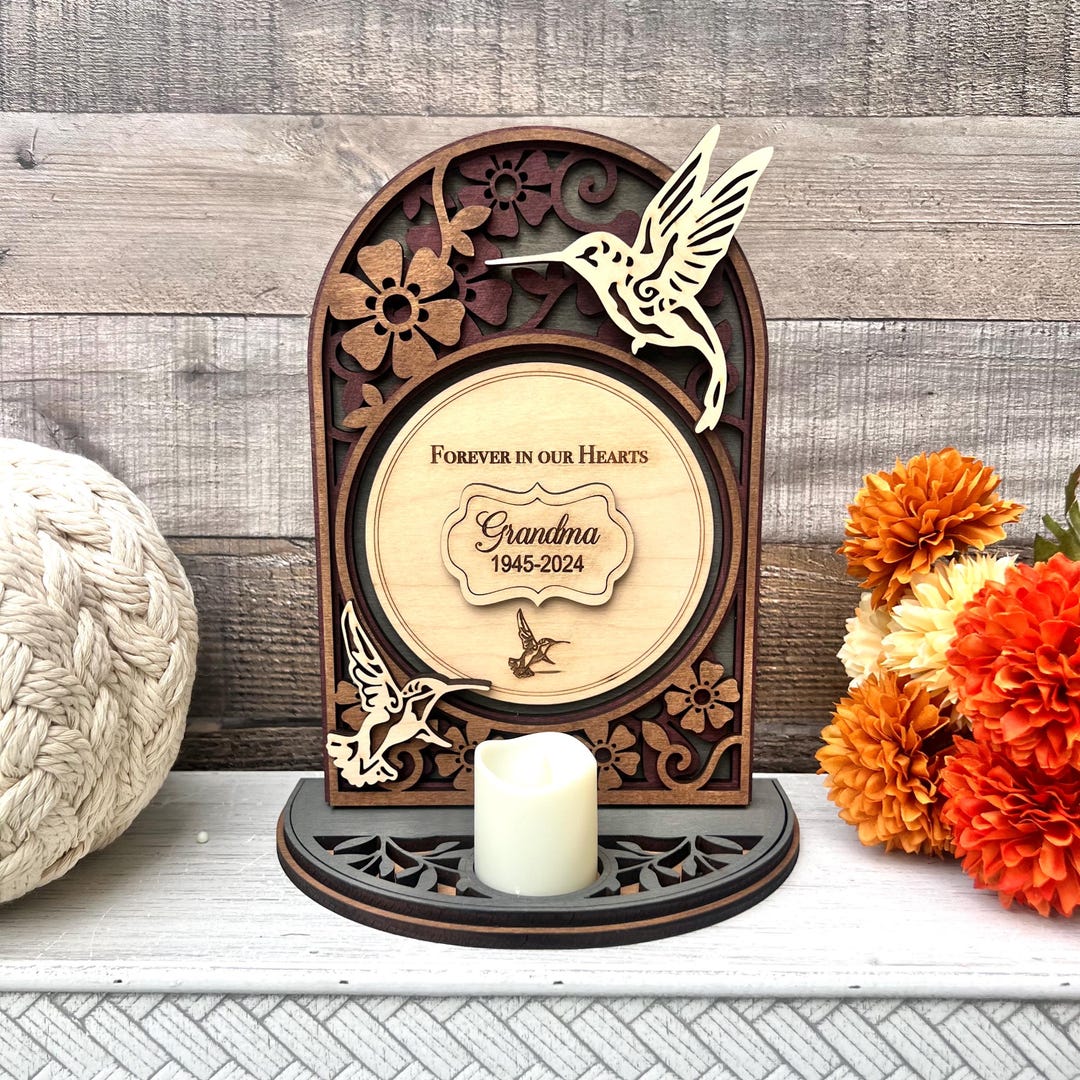 Hummingbird Remembrance Sign for Home, Personalized Memorial Gift ...