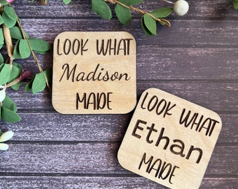 Look What I Made Fridge Magnets, Personalized Magnets, Kid Art Display