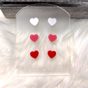 Heart Earring Studs, Valentines Day Heart Earrings