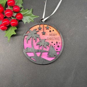 Palm Tree Ornament, Personalized Palm Tree Ornament