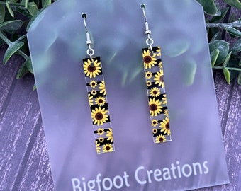 Sunflower Earrings, Sunflower Dangle Earrings, Earrings for Summer