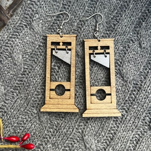 Guillotine Earrings, Novelty Jewelry, Fun Gift For Friend, Big Earrings, Dangle Earrings, Renaissance Earrings
