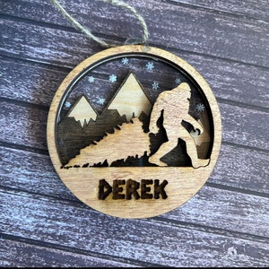 Bigfoot Ornament, Personalized Gift for Bigfoot Lover, Sasquatch Ornament, Personalized Bigfoot Ornament
