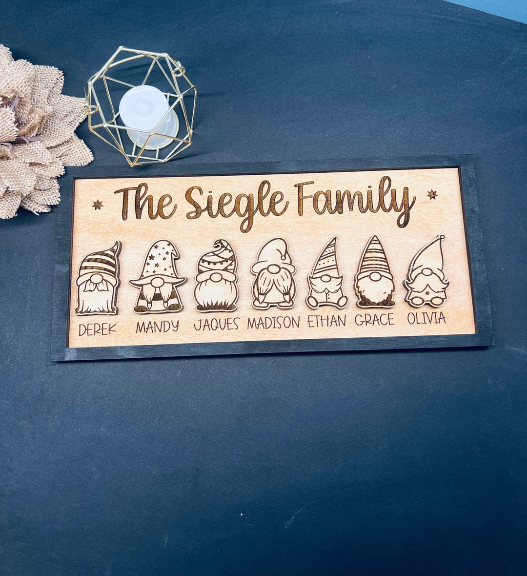 Gnome Family Sign, Custom Family Christmas Decor - Etsy