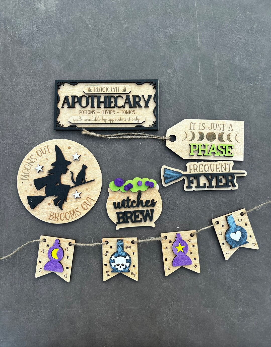 Witch Tiered Tray Decor Halloween Tiered Tray Decor Etsy