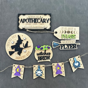 Witch Tiered Tray Decor, Halloween Tiered Tray Decor