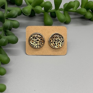Leopard Stud Earrings, Earring Studs, Animal Print Earrings, Gift for Friend, Gift for Her,