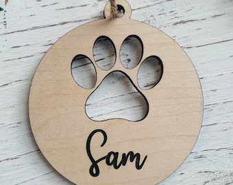 Personalized Dog ornament, Dog Ornament, Personalized Dog Paw Ornament, Christmas Tree Animal Ornament