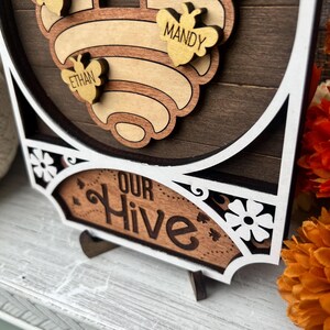 Family Name Beehive Sign, Personalized Bee Family Name Home Decor ...