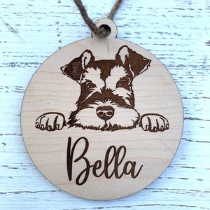 Schnauzer Ornament, Personalized Dog Ornament, Gift for Schnauzer Mom, Custom Schauzer Christmas