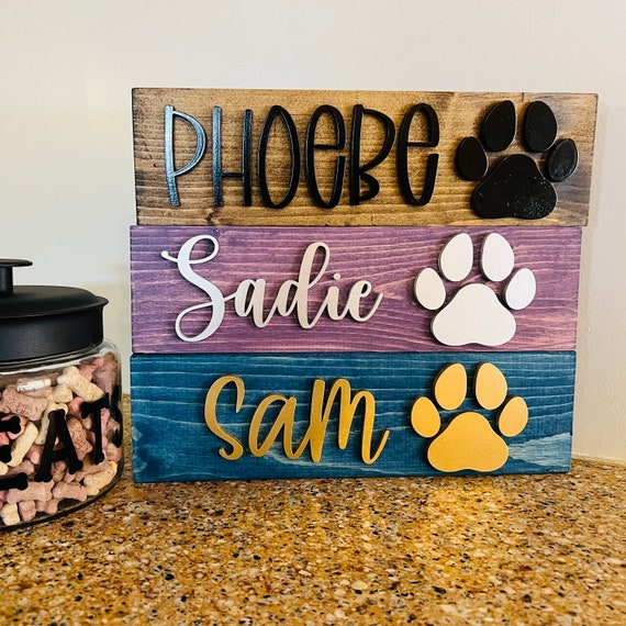 Dog Name Sign, Crate Sign, Dog Home Decor, Gift for Puppy, Personalized Dog Sign