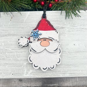 Handmade Maple Plywood Santa Ornament: Festive Christmas Tree Decor