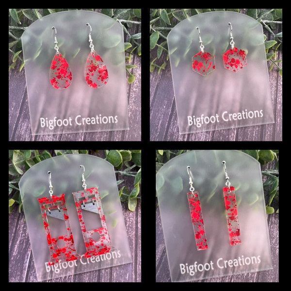 Blood Splatter Acrylic Earrings