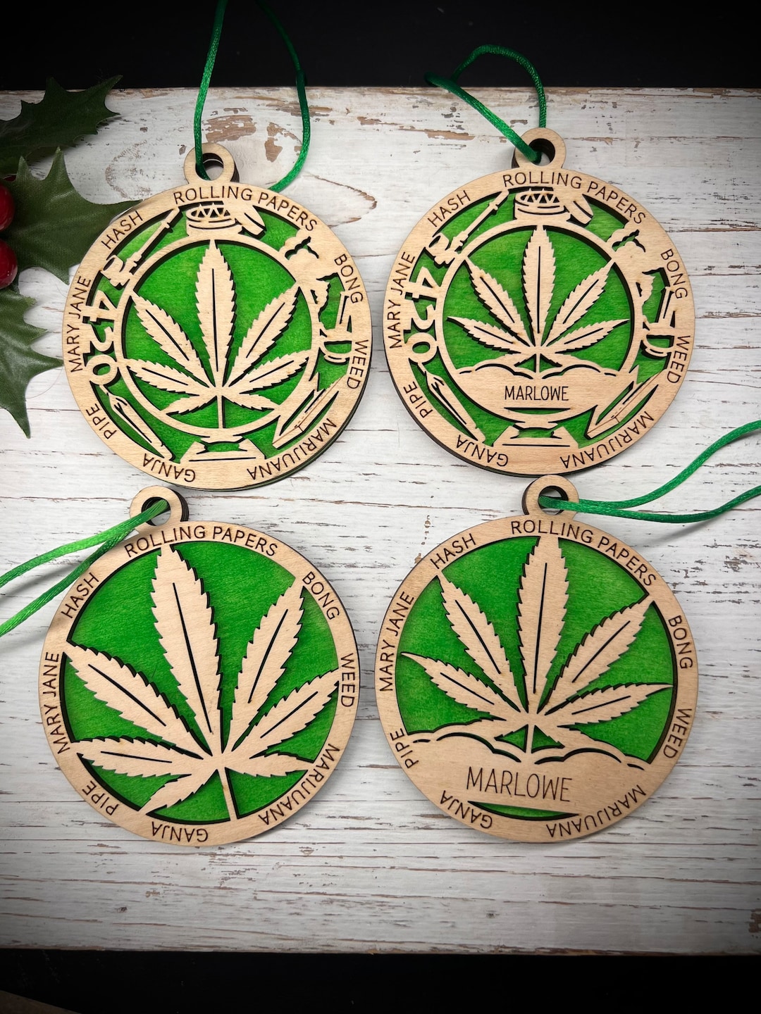 Marijuana Ornament Gift for Smoking Friend Personalized Weed Etsy