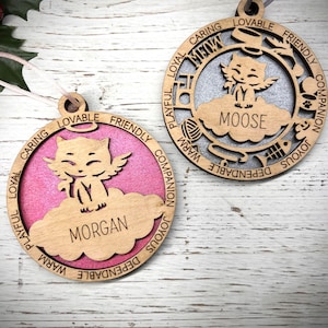 Cat Christmas Ornament | Cat Shape Christmas Ornament | Personalized | Custom