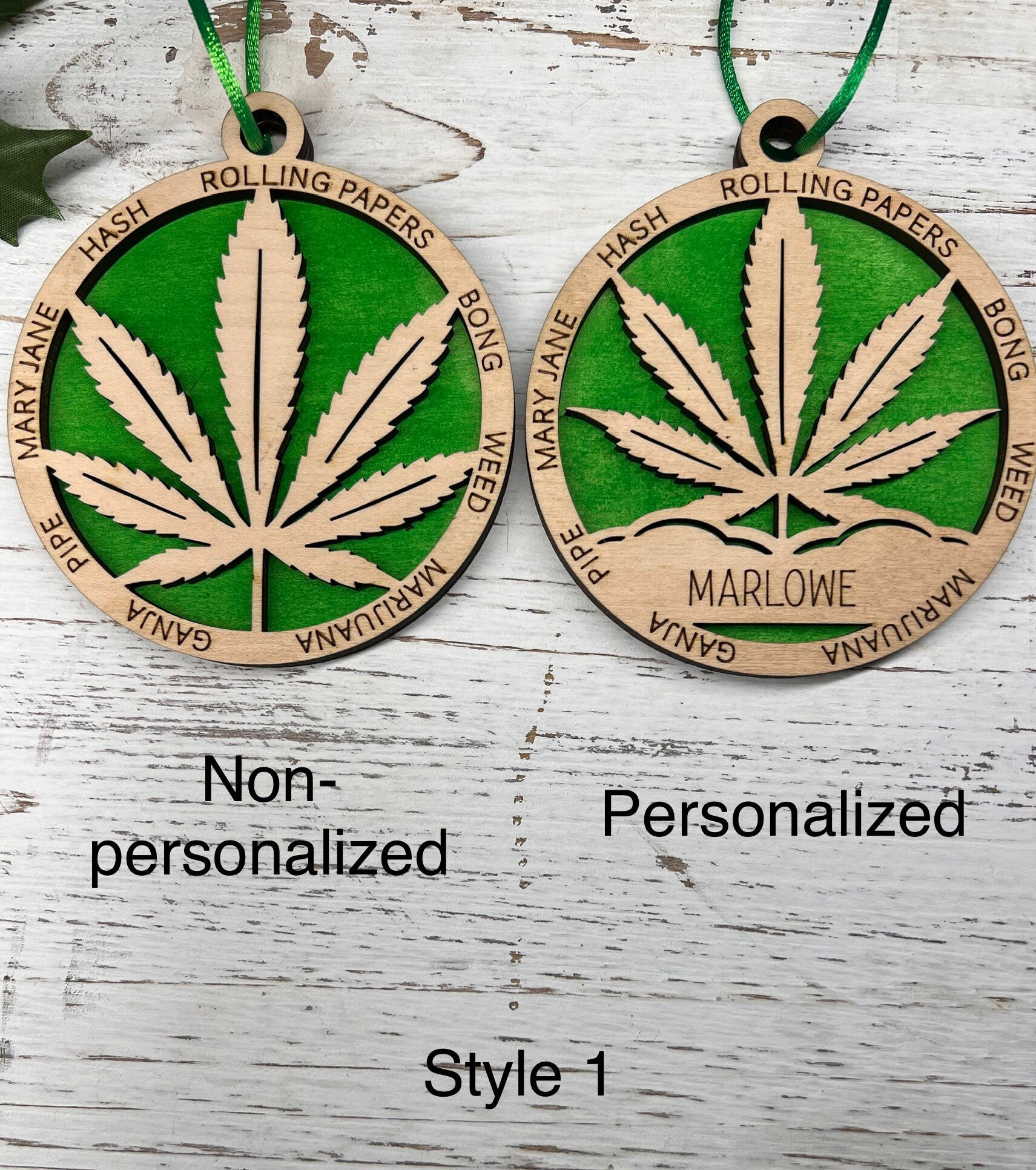 Marijuana Ornament Gift for Smoking Friend Personalized Weed Etsy