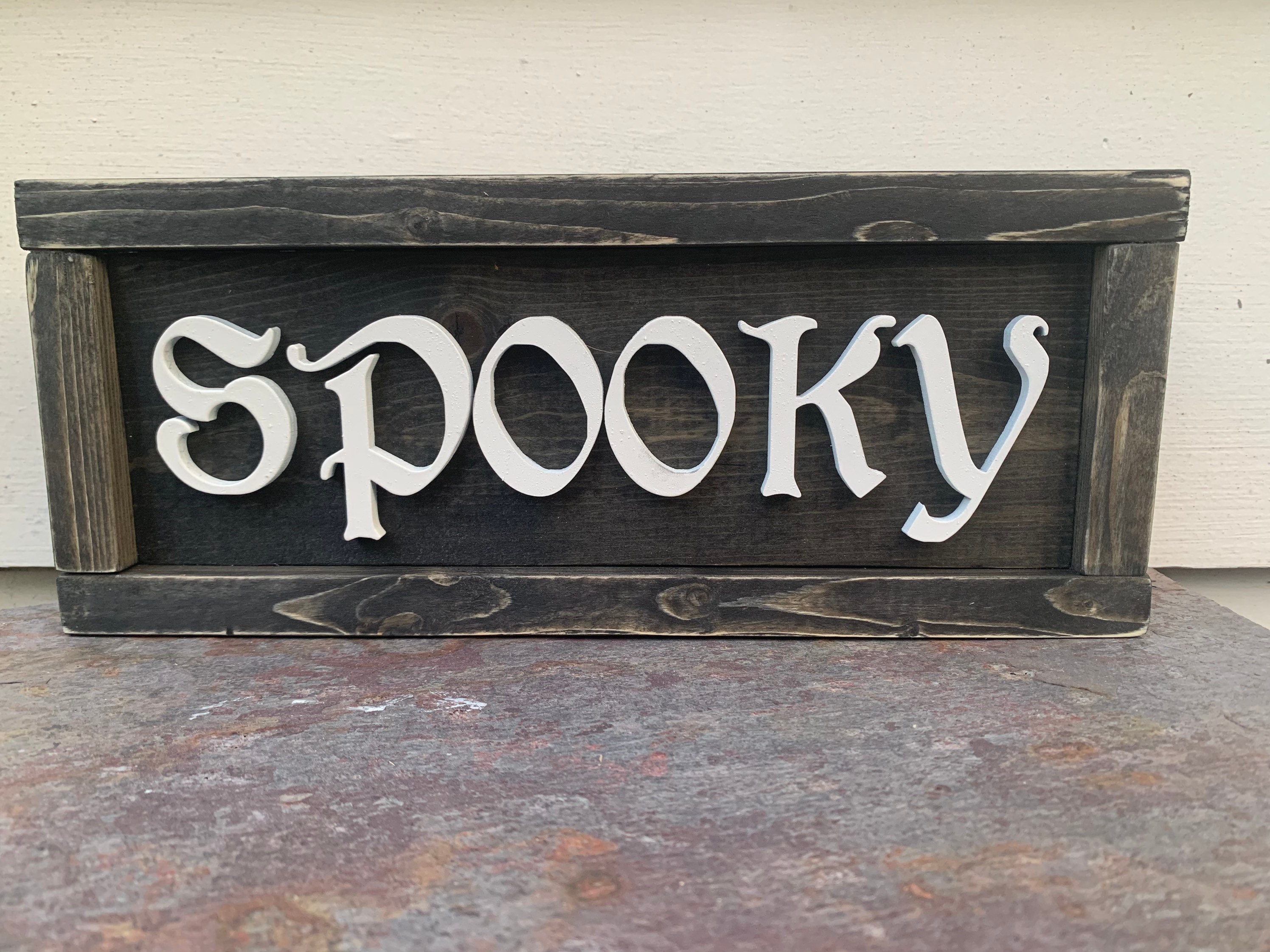 Spooky Halloween Sign Framed Halloween Decor Black Etsy