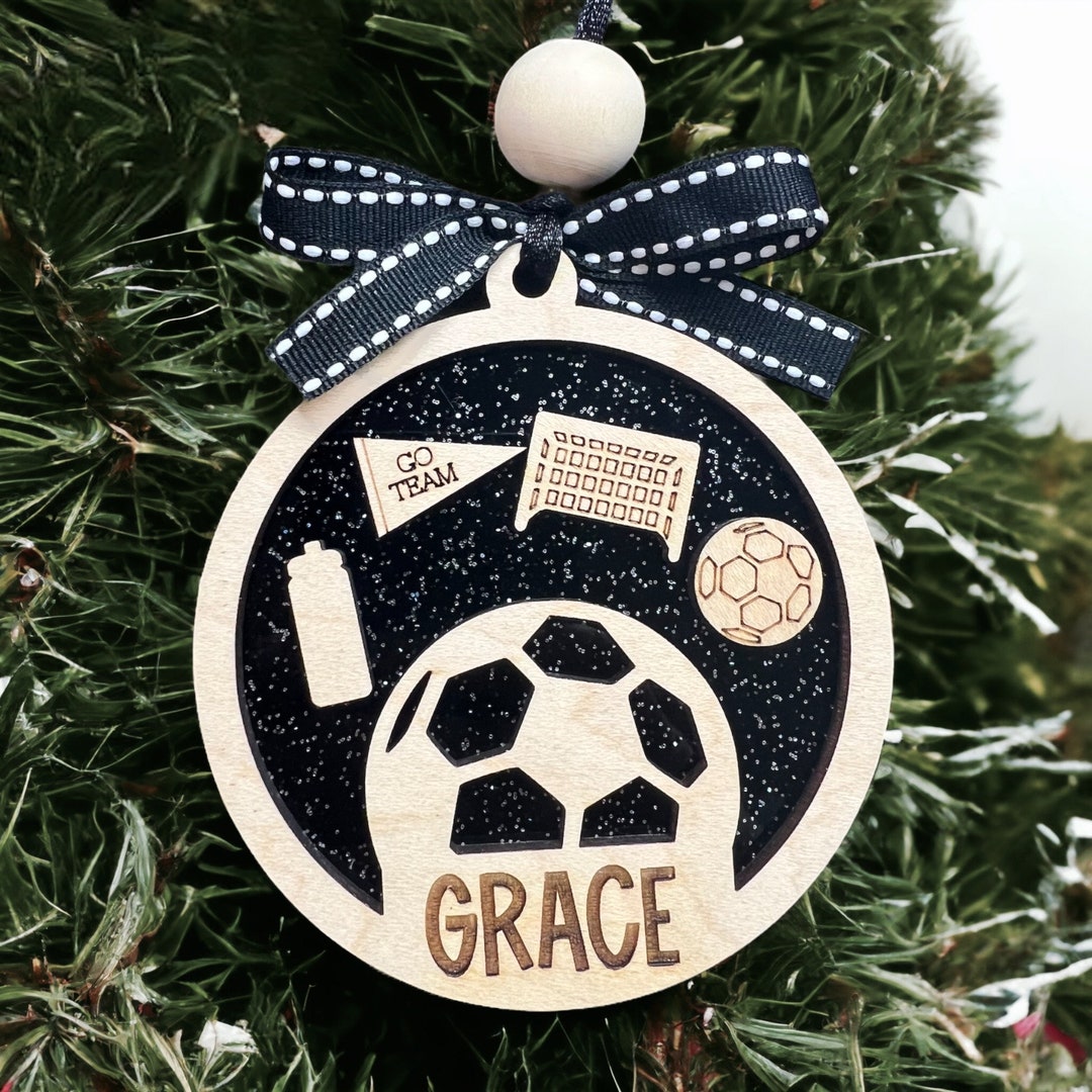 Personalized Soccer Ornament, Custom Sports Ornament, Custom Color Etsy