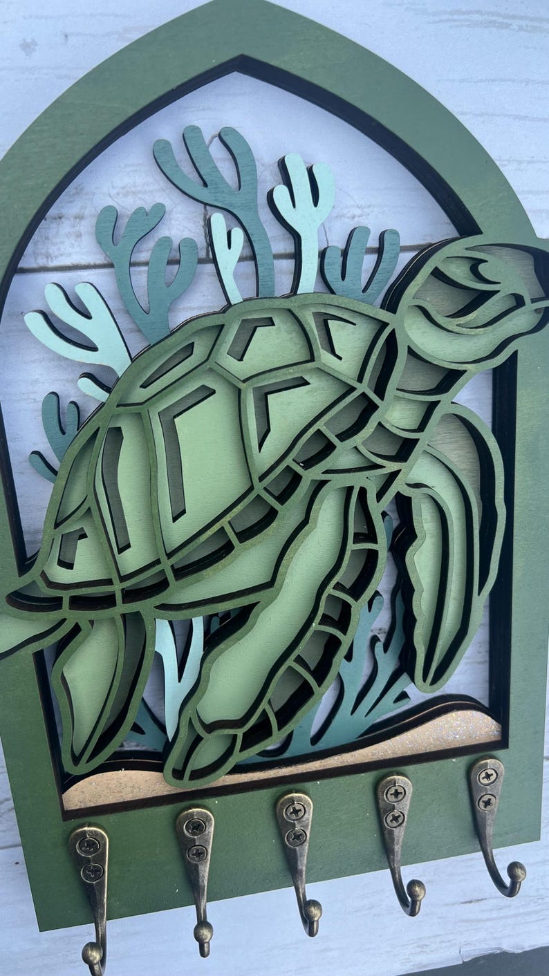 Turtle Key Box Sea Turtle Key Holder for Wall, Fun Sea Lover Home Decor for Wall ...