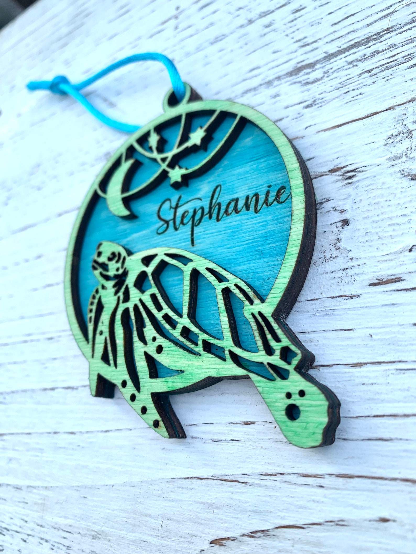 Turtle Ornament Sea Turtle Ornament Personalized Turtle Etsy
