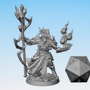 DRAGONBORN "Hechicero / Mago" (M) Scramax el Mago de Batalla | Dragones y Mazmorras | No molestar | Conquistador | Mesa | juego de rol | 28-32 mm