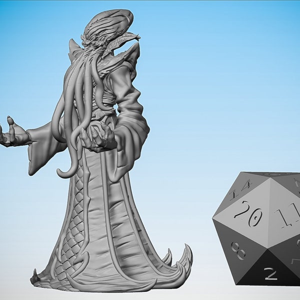 MIND FLAYER Illithid "Grandmaster" | Dungeons and Dragons | DnD | Pathfinder | Tabletop | RPG | Hero Size | 28 mm