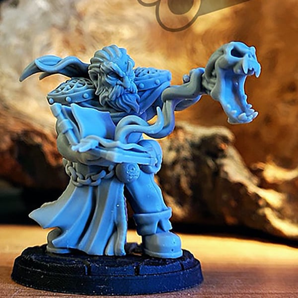 DWARF WARLOCK (M) "Kenus Soulstealer" | Dungeons and Dragons | DnD | Pathfinder | Tabletop | RPG | Hero Size | 28 mm