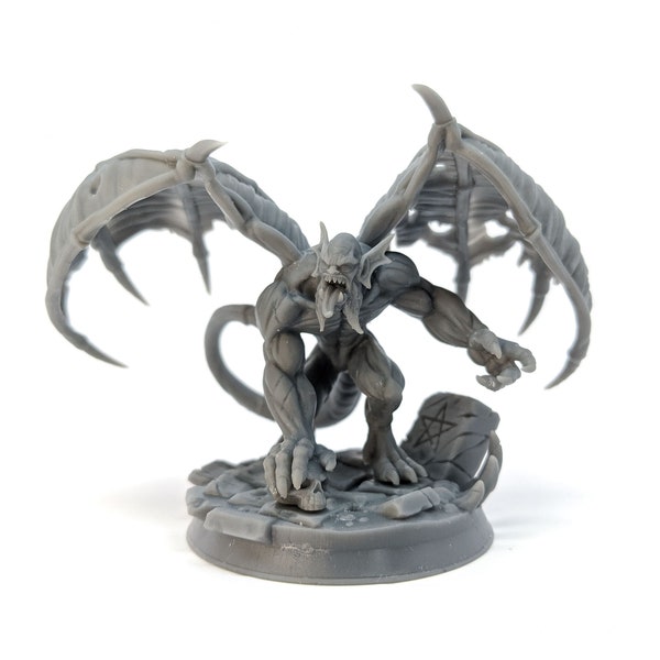GARGOYLE BOSS "Fraz" | 3D Print Mini | Resin | Dungeons and Dragons | Pathfinder | Tabletop | RPG | Hero Size | 28 mm