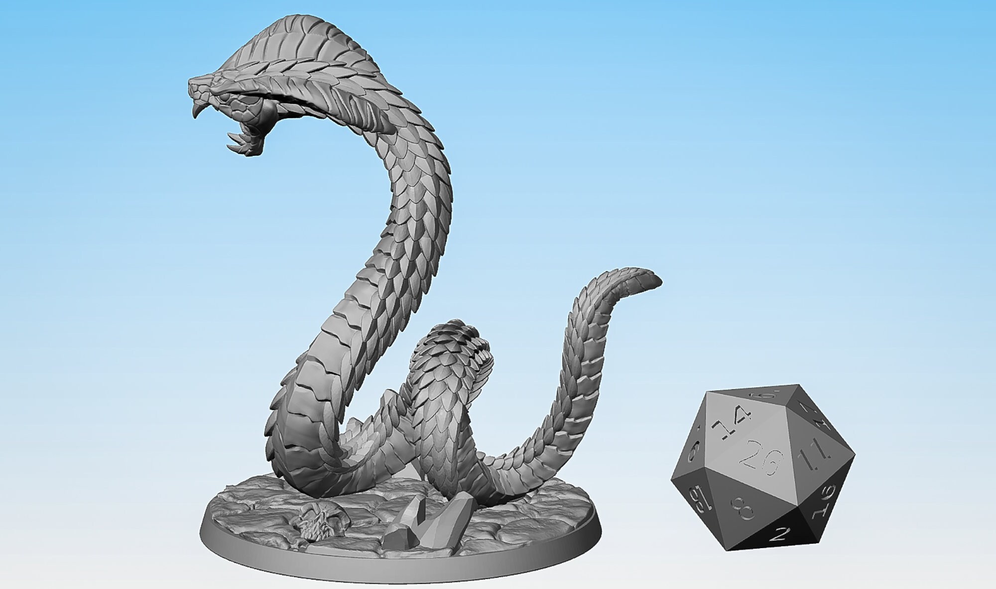 GIANT COBRA Snake 3D Print Mini Resin Dungeons and -  Hong Kong