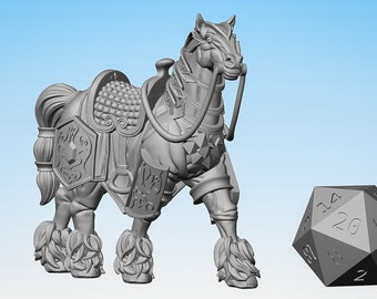 WAR HORSE (A) "Noble Steed Arabic" | Dungeons and Dragons | DnD | Pathfinder | Tabletop | RPG | Hero Size | 28 mm