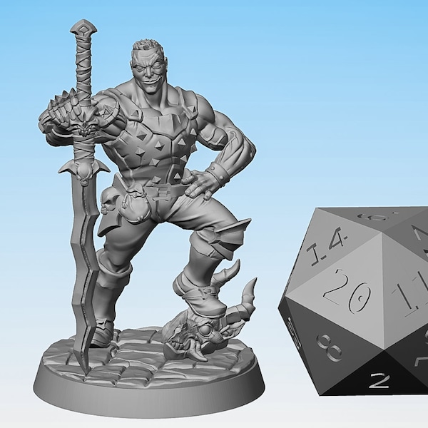 HERO FIGHTER "Tino Kobold Bane" | Dungeons and Dragons | DnD 12K Print | Pathfinder | Tabletop | RPG | 28-32 mm | 28-32 mm