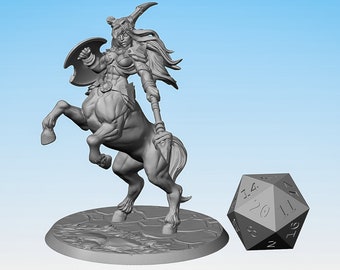 CENTAUR WARLORD (F) | 3D Print Mini | Resin | Dungeons and Dragons | Pathfinder | Tabletop | RPG | Hero Size | 28 mm