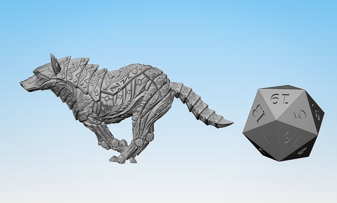 CLOCKWORK WOLF 4 Versions Dungeons and Dragons Dnd Pathfinder Tabletop