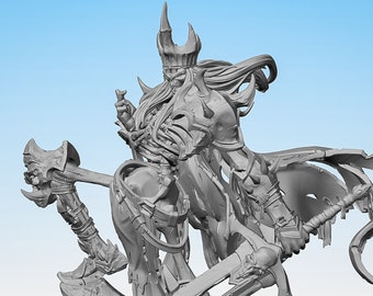 SKELETON KING (Boss) 11 cm | Dungeons and Dragons | DnD | Pathfinder | Starfinder | Tabletop | RPG | Hero Size | 28 mm