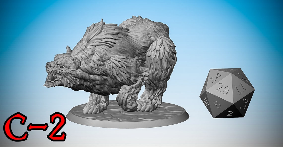 DIRE BEAR 3 versions Dungeons and Dragons DnD | Etsy