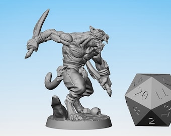 RAKSHASA "Rogue" | Tabaxi | Dungeons and Dragons | DnD | Pathfinder | Tabletop | RPG | Hero Size | 28 mm