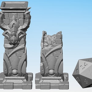 DRAGON COLUMNS | Props | Dungeons and Dragons | Dnd | Pathfinder | Tabletop | RPG | Hero Size ...