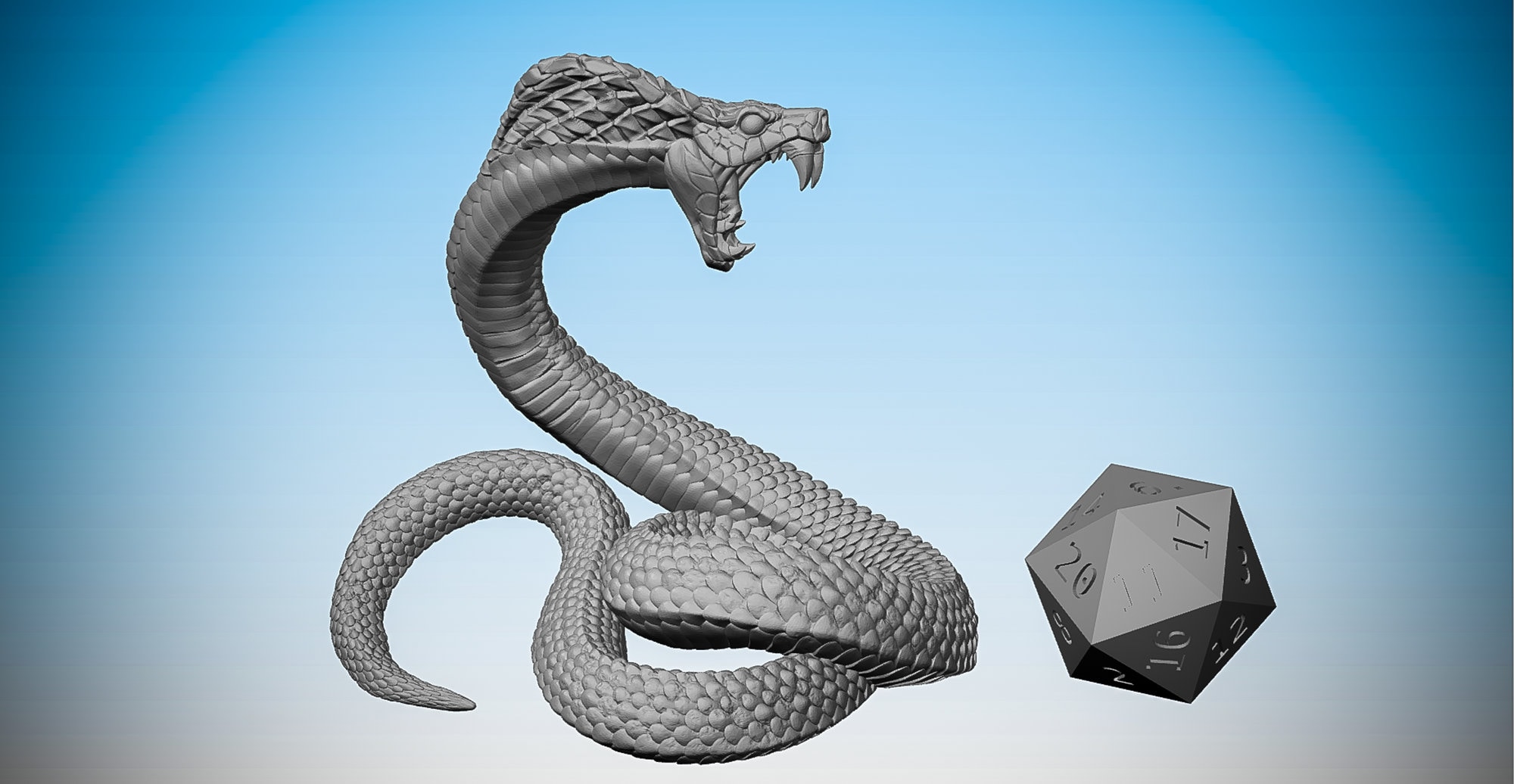 Serpente Gigante Cobra Miniature 3d Compatible With Dungeons 