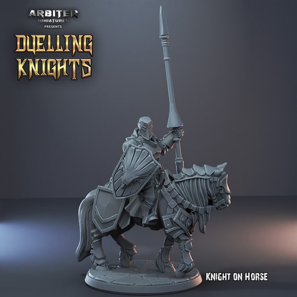 Knight "Knight on Horse 02" | Dungeons and Dragons | DnD 12K Print | Pathfinder | Tabletop | TTRPG | Wargaming | 28-32 mm