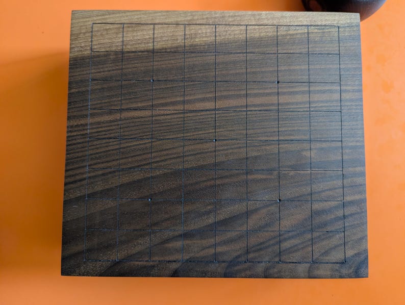 Dai Hasami Shogi massivt valnötsträbräde handskuret 9x9 spel Go-bräde bild 16