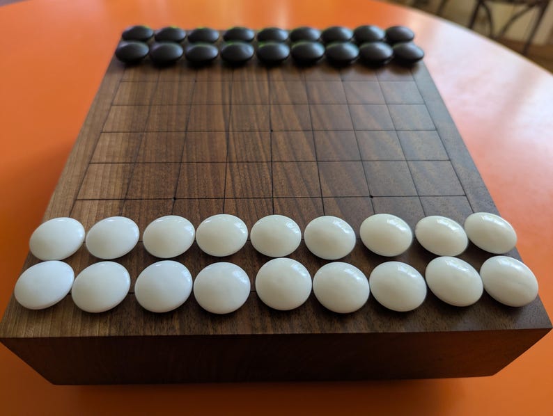 Dai Hasami Shogi massivt valnötsträbräde handskuret 9x9 spel Go-bräde bild 4