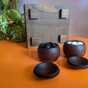 Dai Hasami Shogi massivt valnötsträbräde handskuret 9x9 spel Go-bräde bild 20