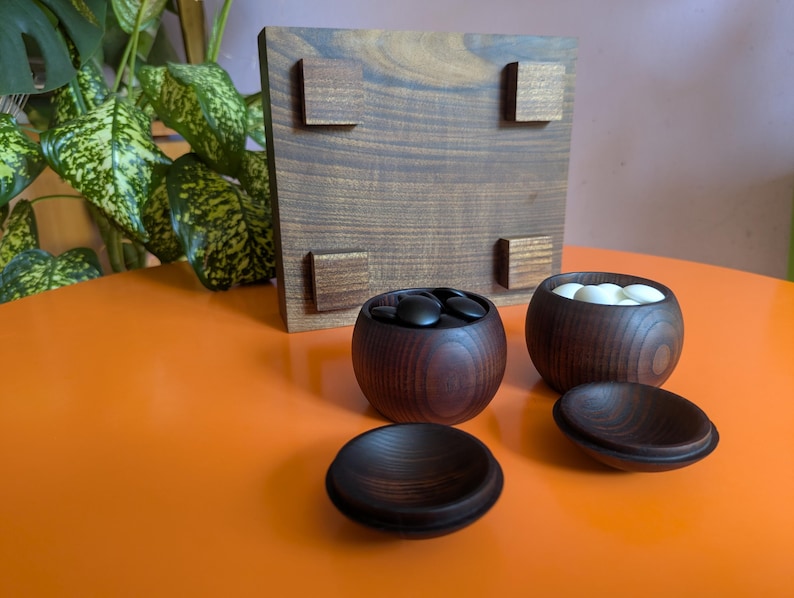 Dai Hasami Shogi massivt valnötsträbräde handskuret 9x9 spel Go-bräde bild 20