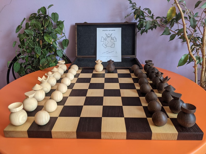 Modern Minimalist Chess Set 2022 Ukraine. Handmade Wooden - Etsy