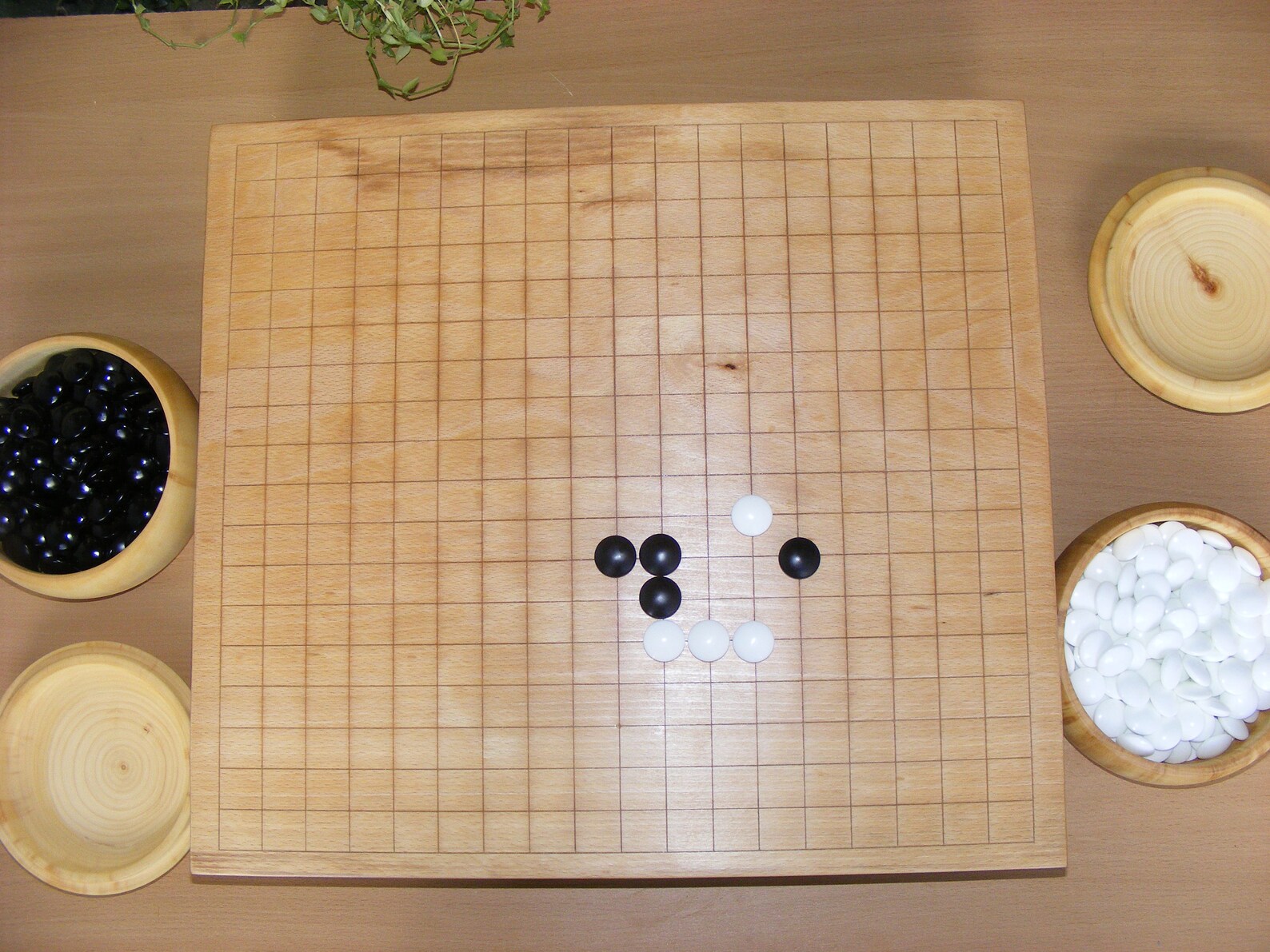 19x19 game Go board hand carved with stones and bowls. Solid Etsy