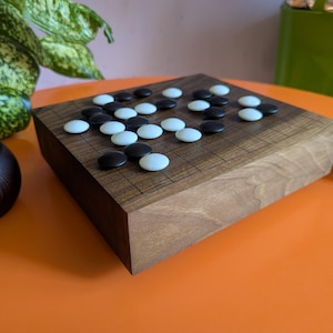 Dai Hasami Shogi massivt valnötsträbräde handskuret 9x9 spel Go-bräde bild 10